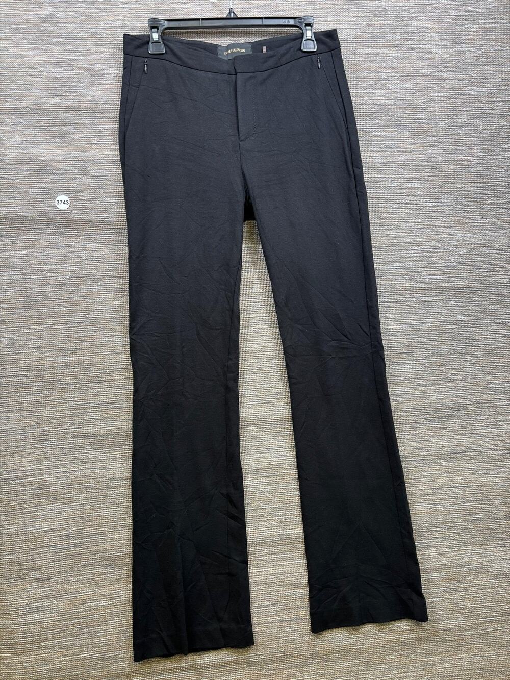 Kobi Halperin Dress Pants Womens 6 Black Ponte Pull On Zip Pockets Stretch
